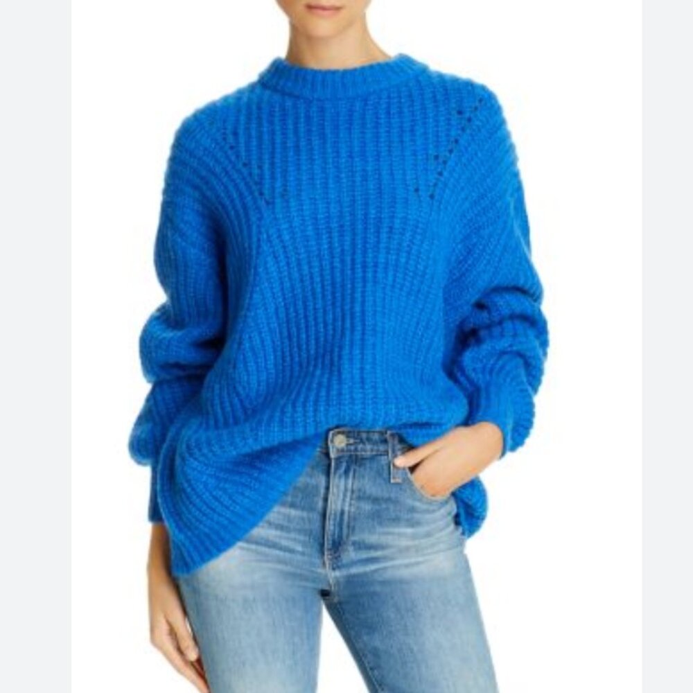Anine Bing Electric Blue Crew Neck Sweater